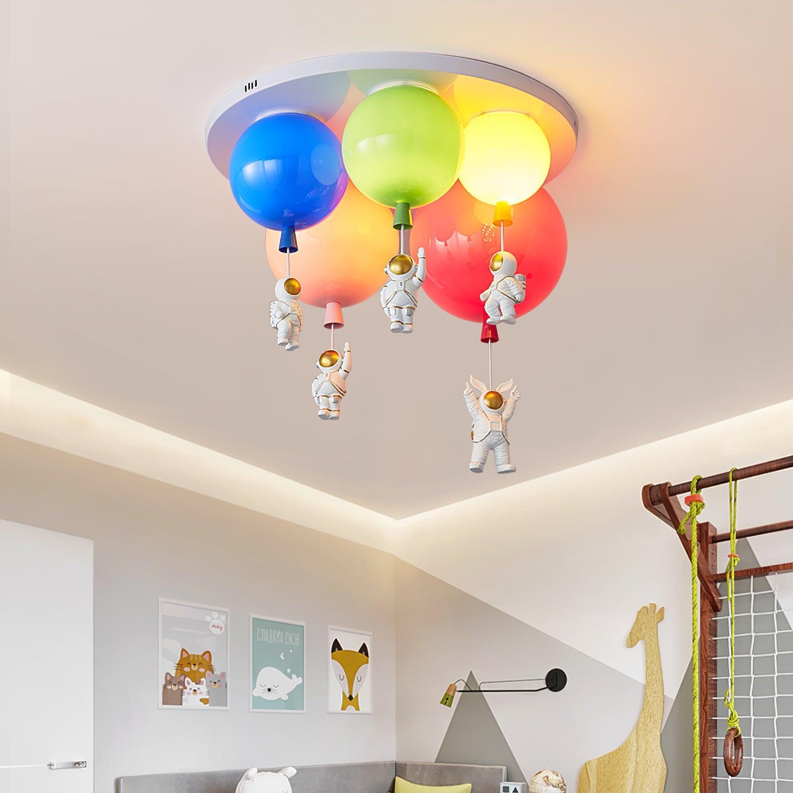 Lumanelle Ceiling Lamp Astronaut Glossy Balloon for Kid's Room