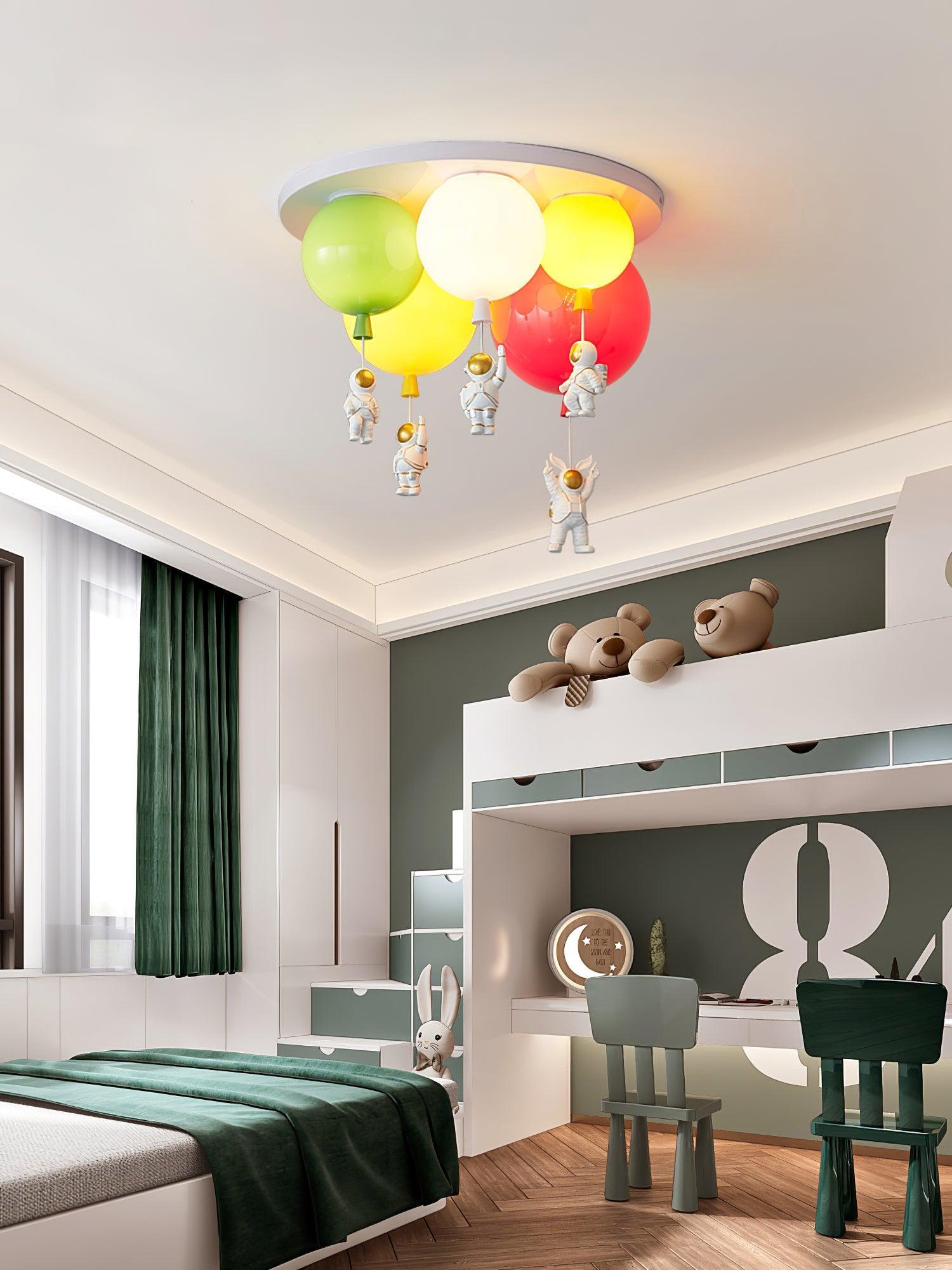 Lumanelle Ceiling Lamp Astronaut Glossy Balloon for Kid's Room