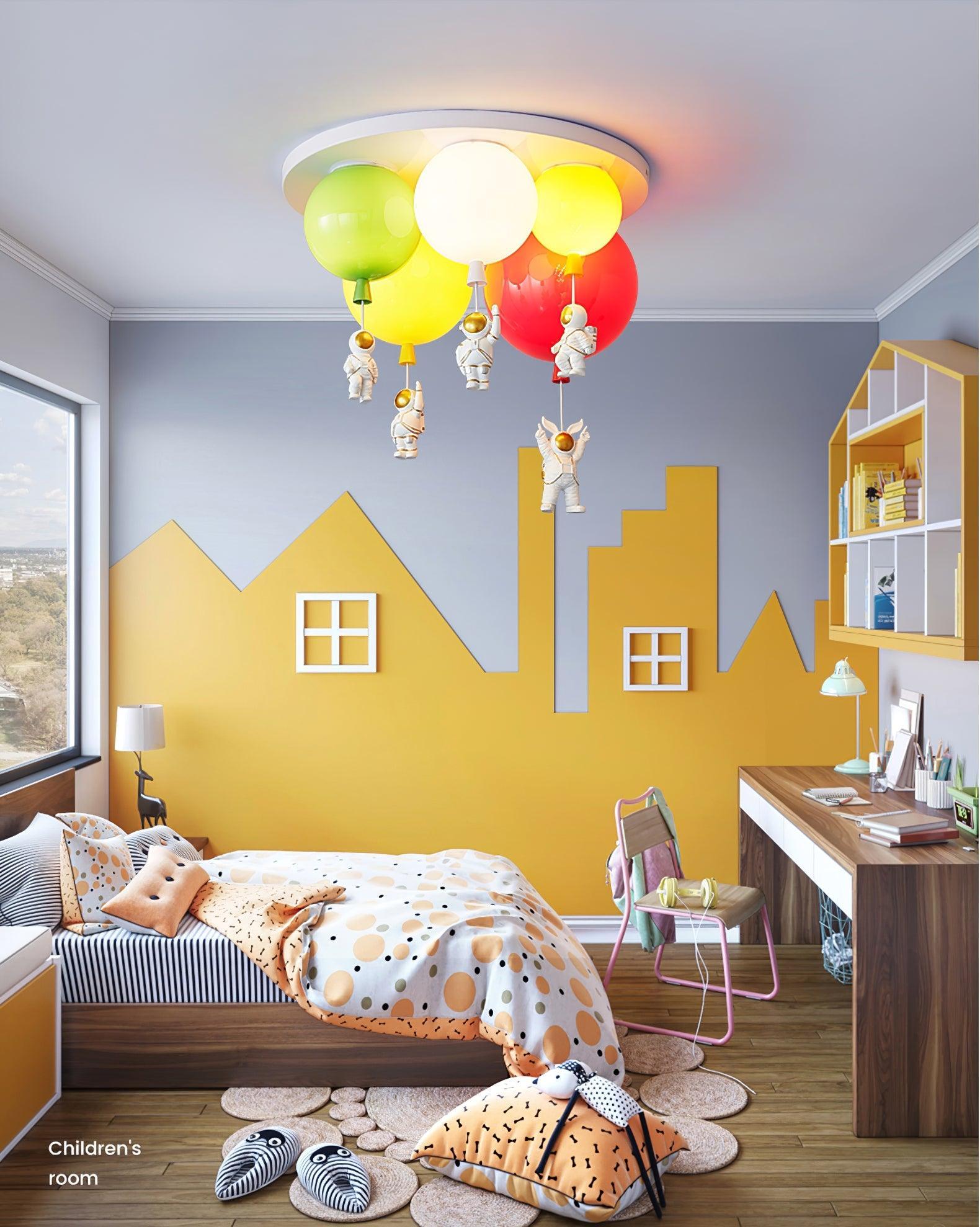 Lumanelle Ceiling Lamp Astronaut Glossy Balloon for Kid's Room