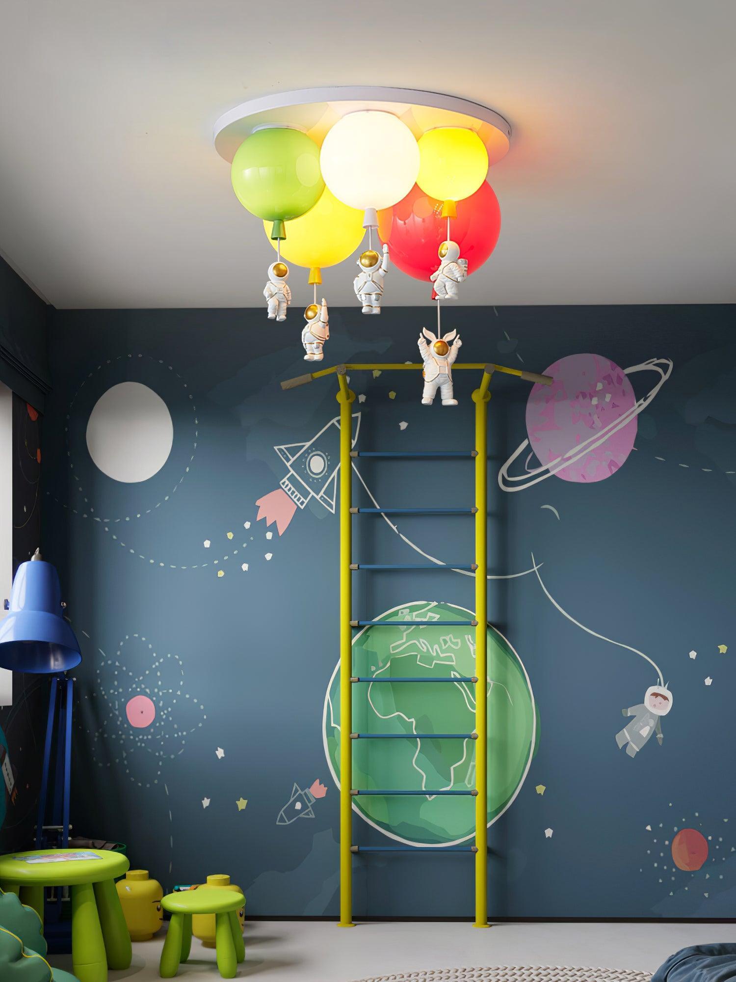 Lumanelle Ceiling Lamp Astronaut Glossy Balloon for Kid's Room