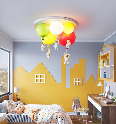 Lumanelle Ceiling Lamp Astronaut Glossy Balloon for Kid's Room