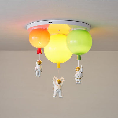 Lumanelle Ceiling Lamp Astronaut Glossy Balloon for Kid's Room