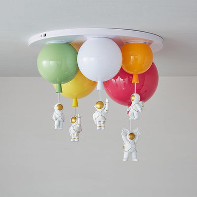 Lumanelle Ceiling Lamp Astronaut Glossy Balloon for Kid's Room