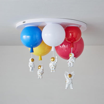 Lumanelle Ceiling Lamp Astronaut Glossy Balloon for Kid's Room
