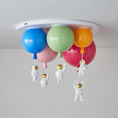 Lumanelle Ceiling Lamp Astronaut Glossy Balloon for Kid's Room