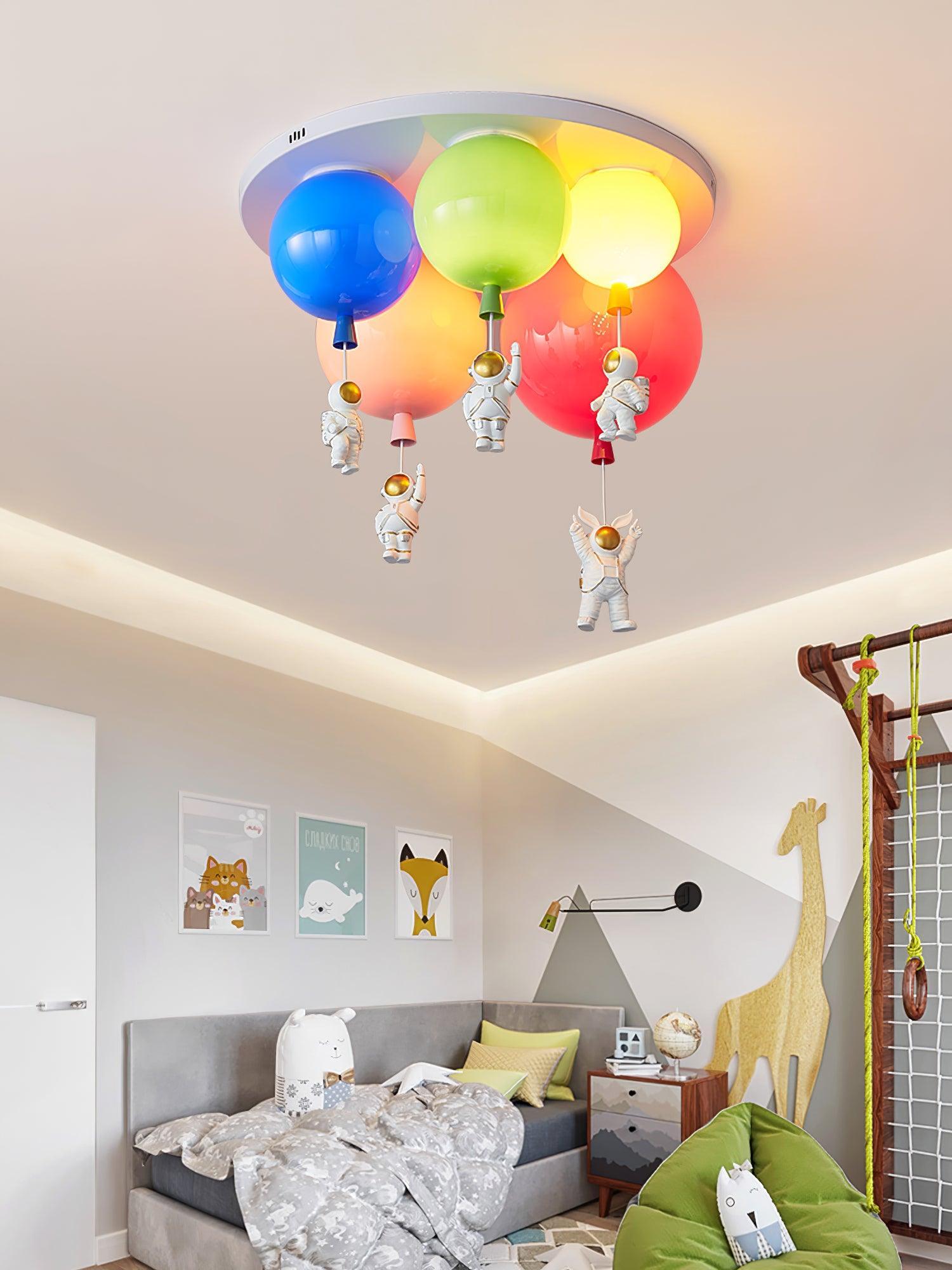 Lumanelle Ceiling Lamp Astronaut Glossy Balloon for Kid's Room