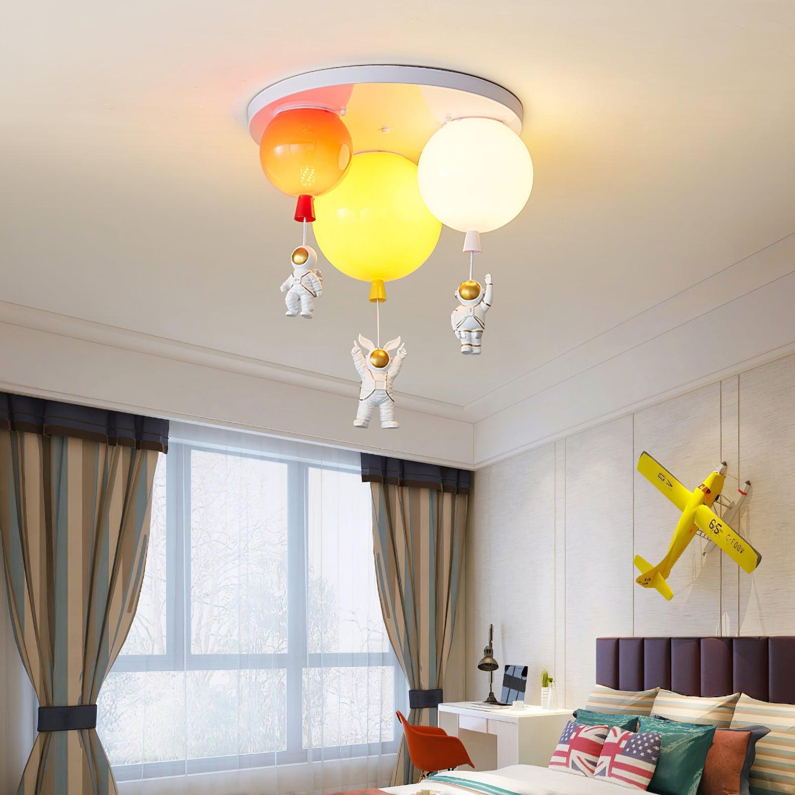 Lumanelle Ceiling Lamp Astronaut Glossy Balloon for Kid's Room