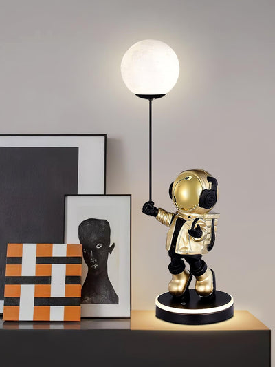 Stellar Astronaut and Planet Lamp
