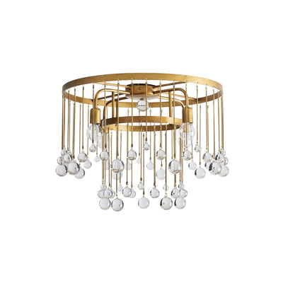 Fljotuvyo Postmodern Luxury Brass Crystal Flush Mount Ceiling Lamp