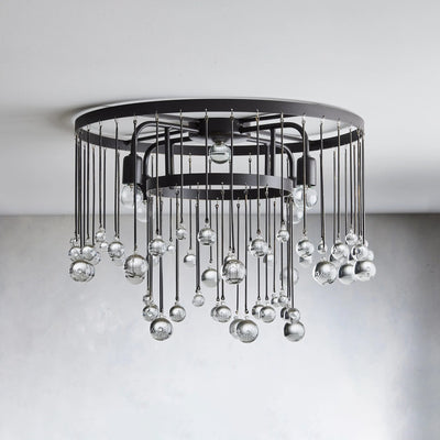 Fljotuvyo Postmodern Luxury Brass Crystal Flush Mount Ceiling Lamp