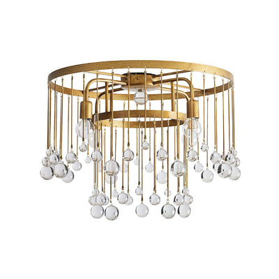 Fljotuvyo Postmodern Luxury Brass Crystal Flush Mount Ceiling Lamp