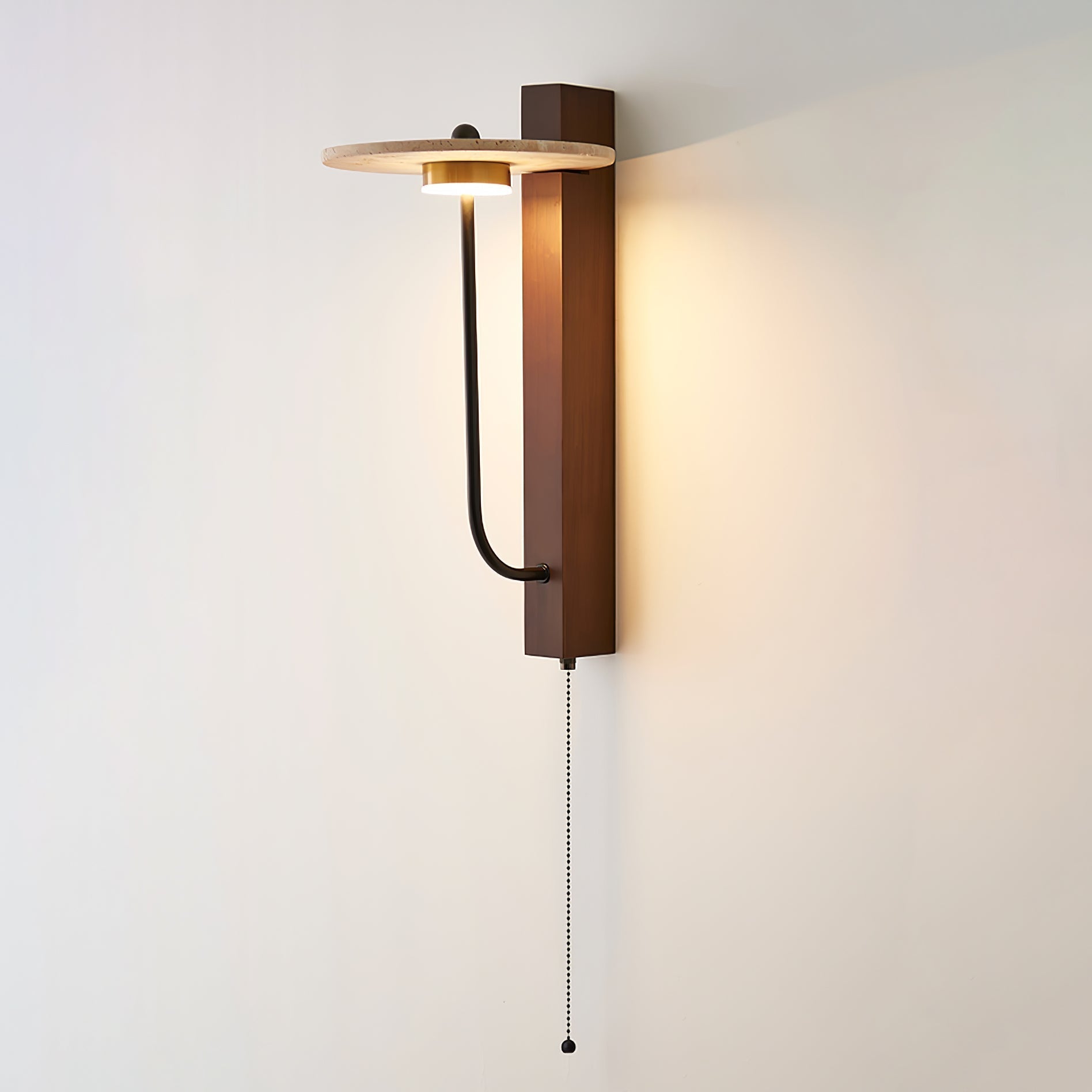 Viphayra Lever Arm Travertine Wall Light