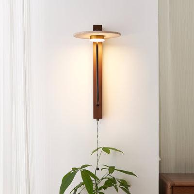 Viphayra Lever Arm Travertine Wall Light