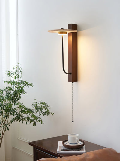 Viphayra Lever Arm Travertine Wall Light