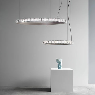 Avzorion Modern Minimalist Ring Glass Chandelier