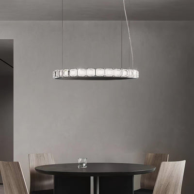 Avzorion Modern Minimalist Ring Glass Chandelier