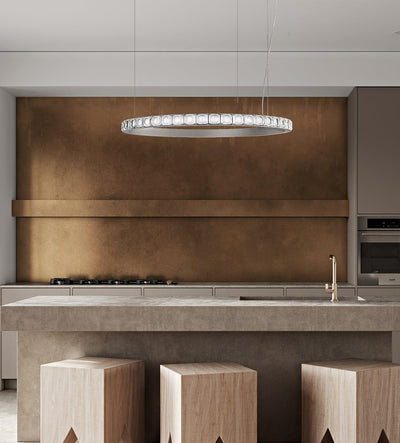 Avzorion Modern Minimalist Ring Glass Chandelier