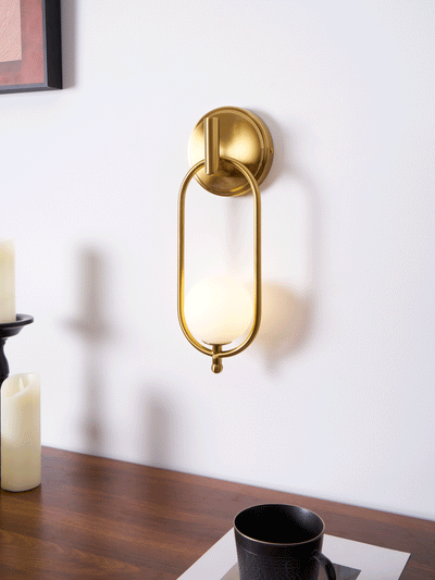 Cumirisra Modern Minimalist Brass Glass Wall Light
