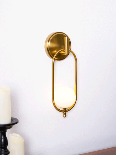 Cumirisra Modern Minimalist Brass Glass Wall Light