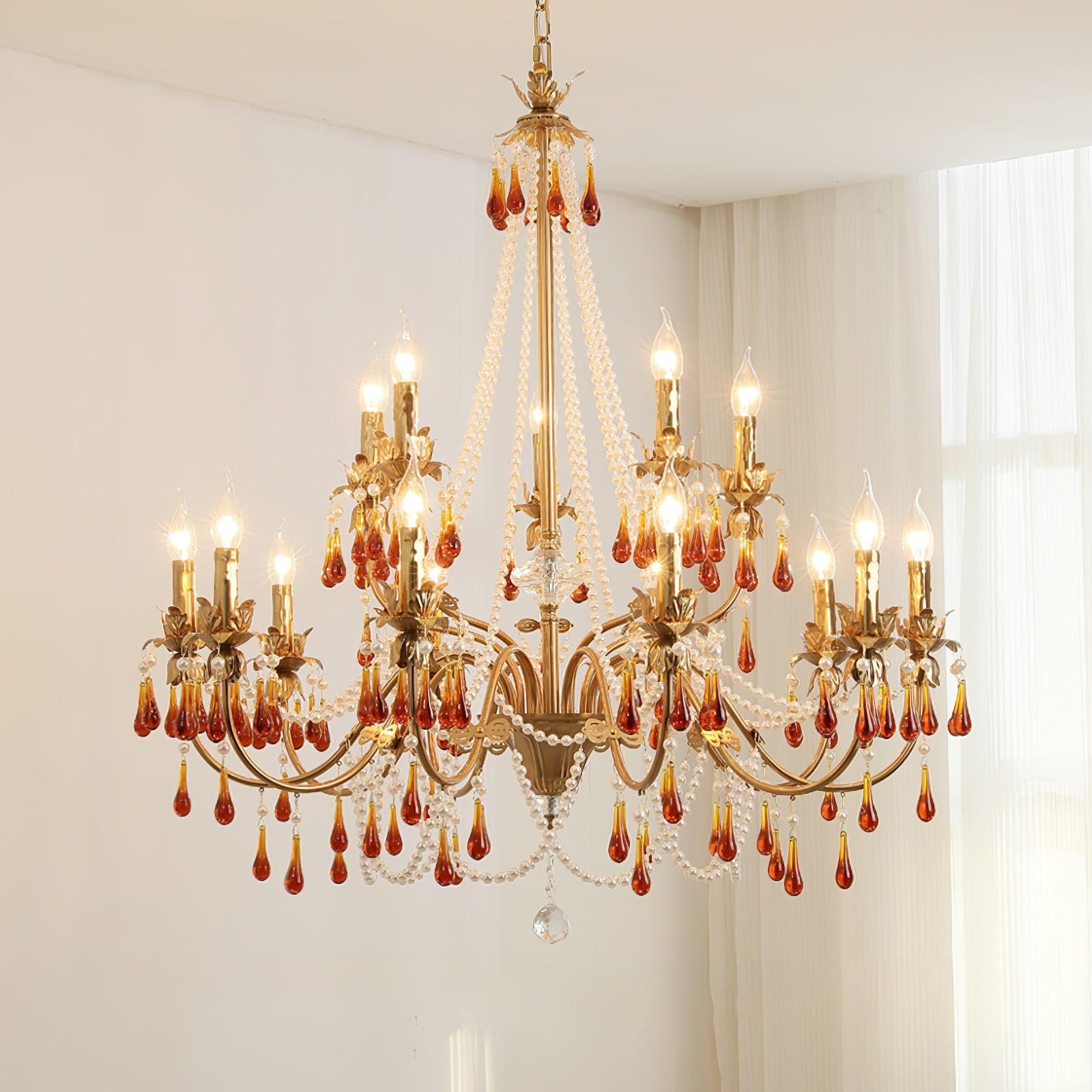 Ormirara Postmodern Luxury Amber Crystal Chandelier