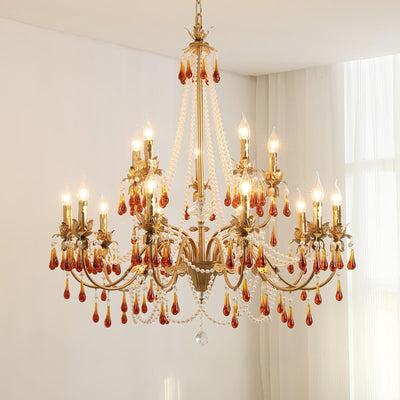 Ormirara Postmodern Luxury Amber Crystal Chandelier