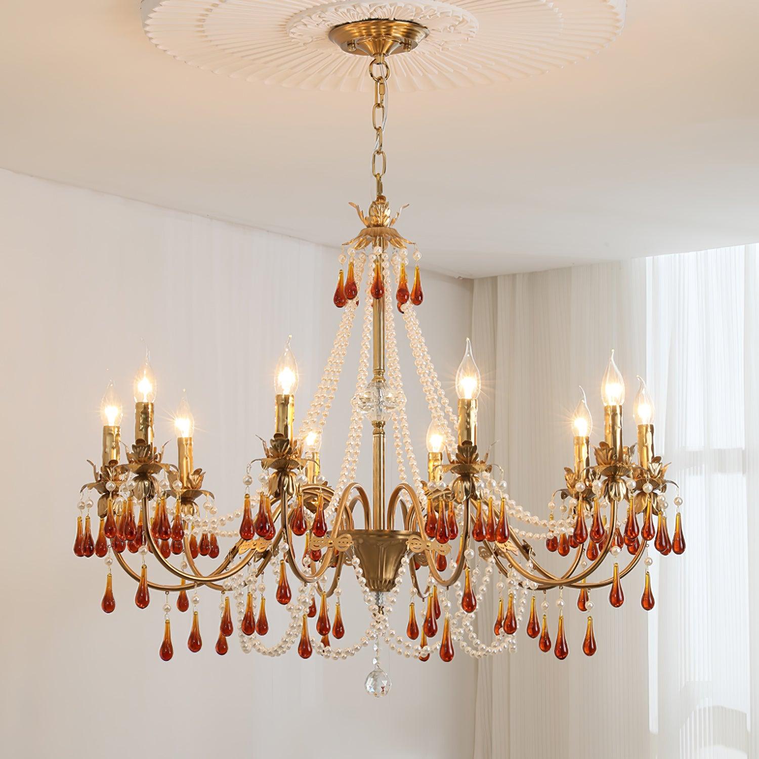 Ormirara Postmodern Luxury Amber Crystal Chandelier