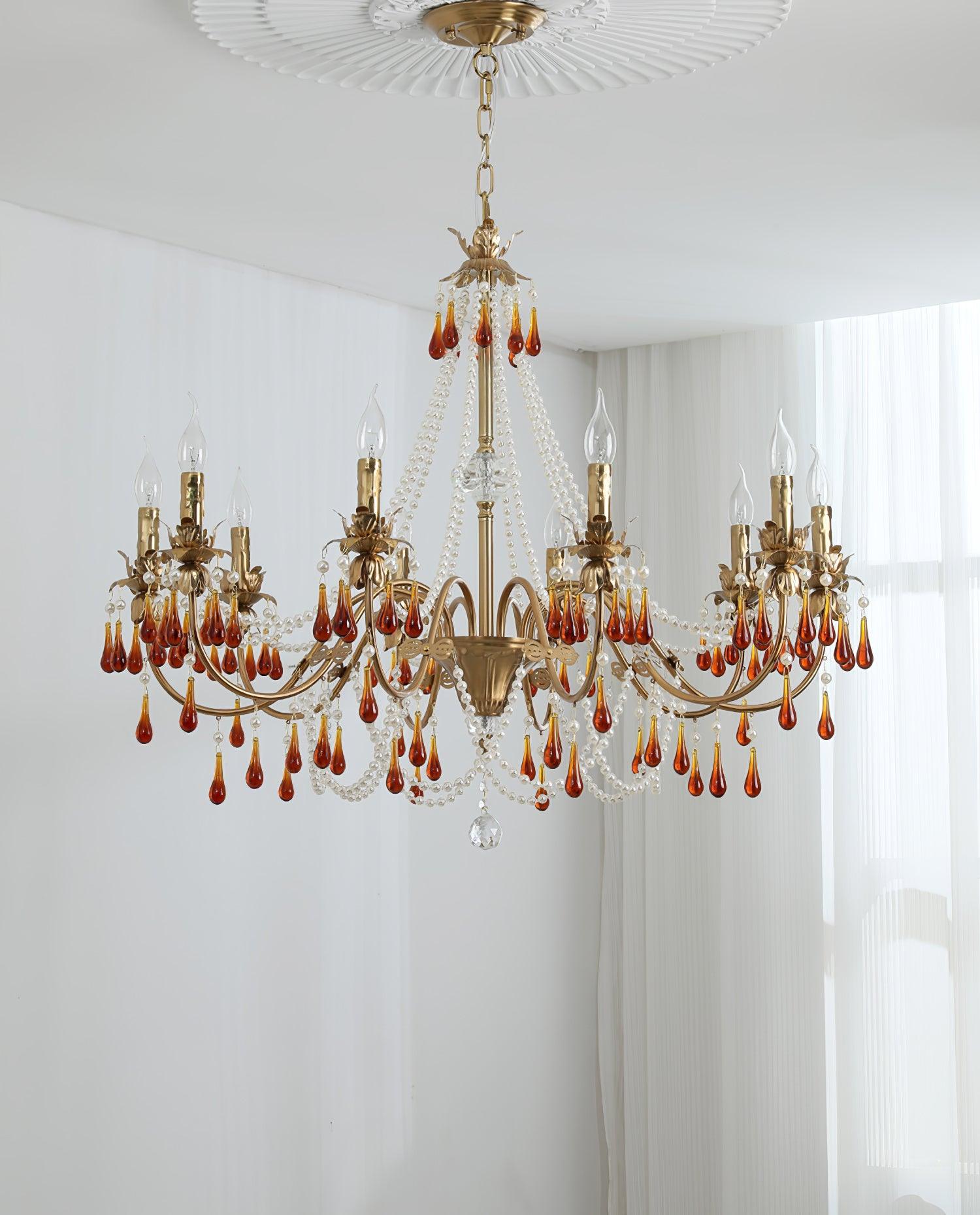 Ormirara Postmodern Luxury Amber Crystal Chandelier