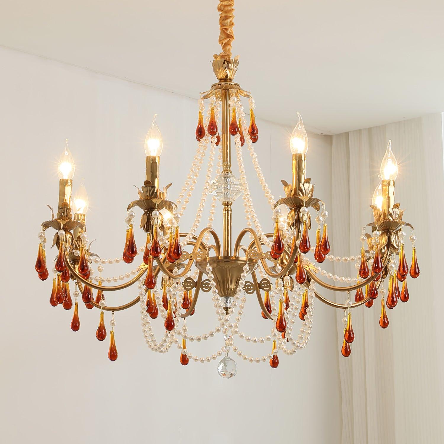 Ormirara Postmodern Luxury Amber Crystal Chandelier