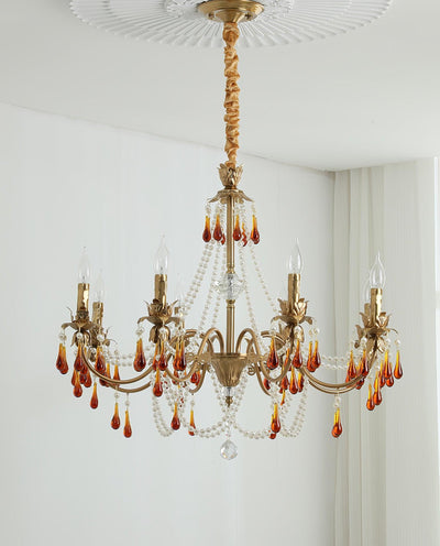 Ormirara Postmodern Luxury Amber Crystal Chandelier