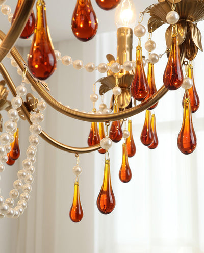 Ormirara Postmodern Luxury Amber Crystal Chandelier