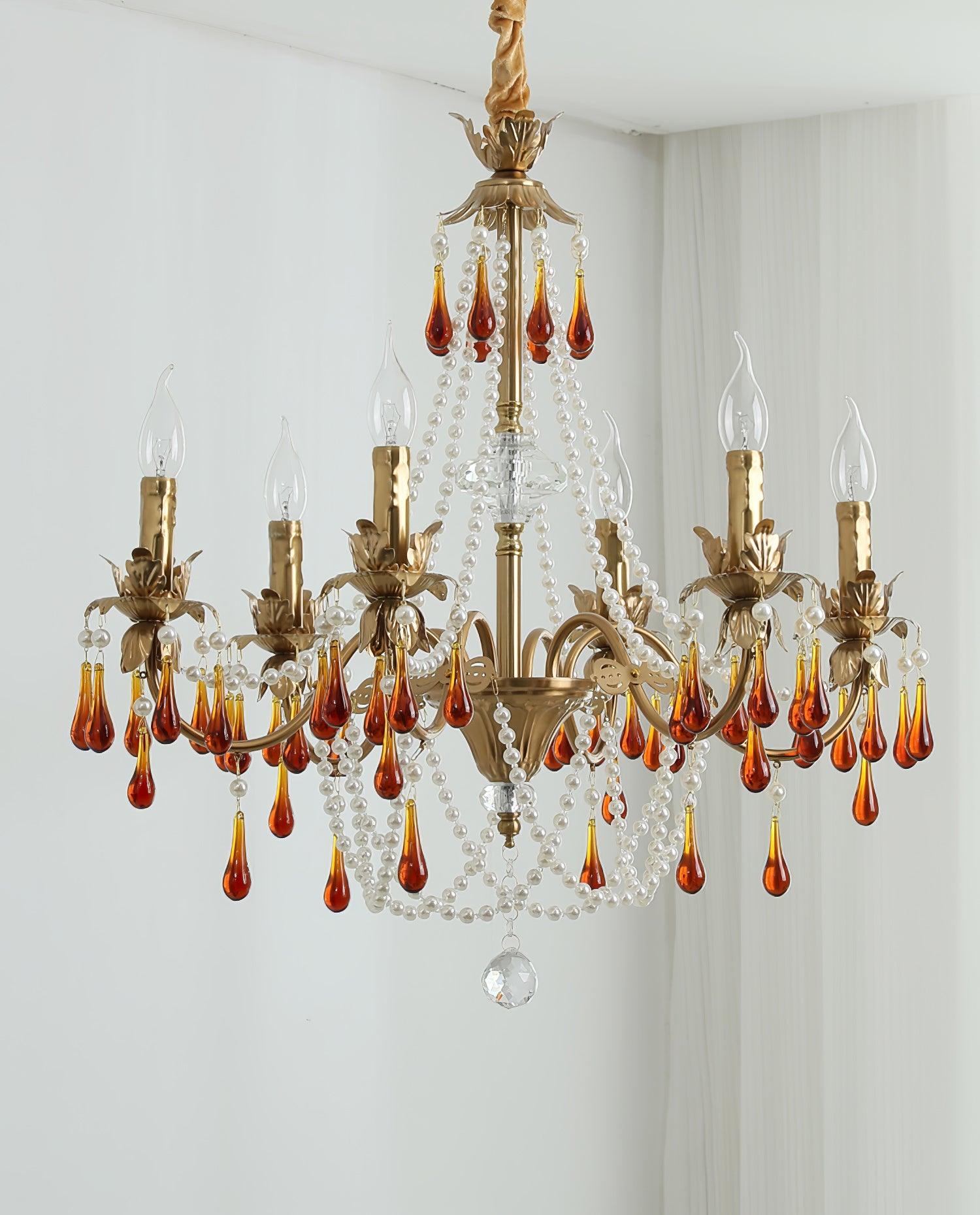 Ormirara Postmodern Luxury Amber Crystal Chandelier