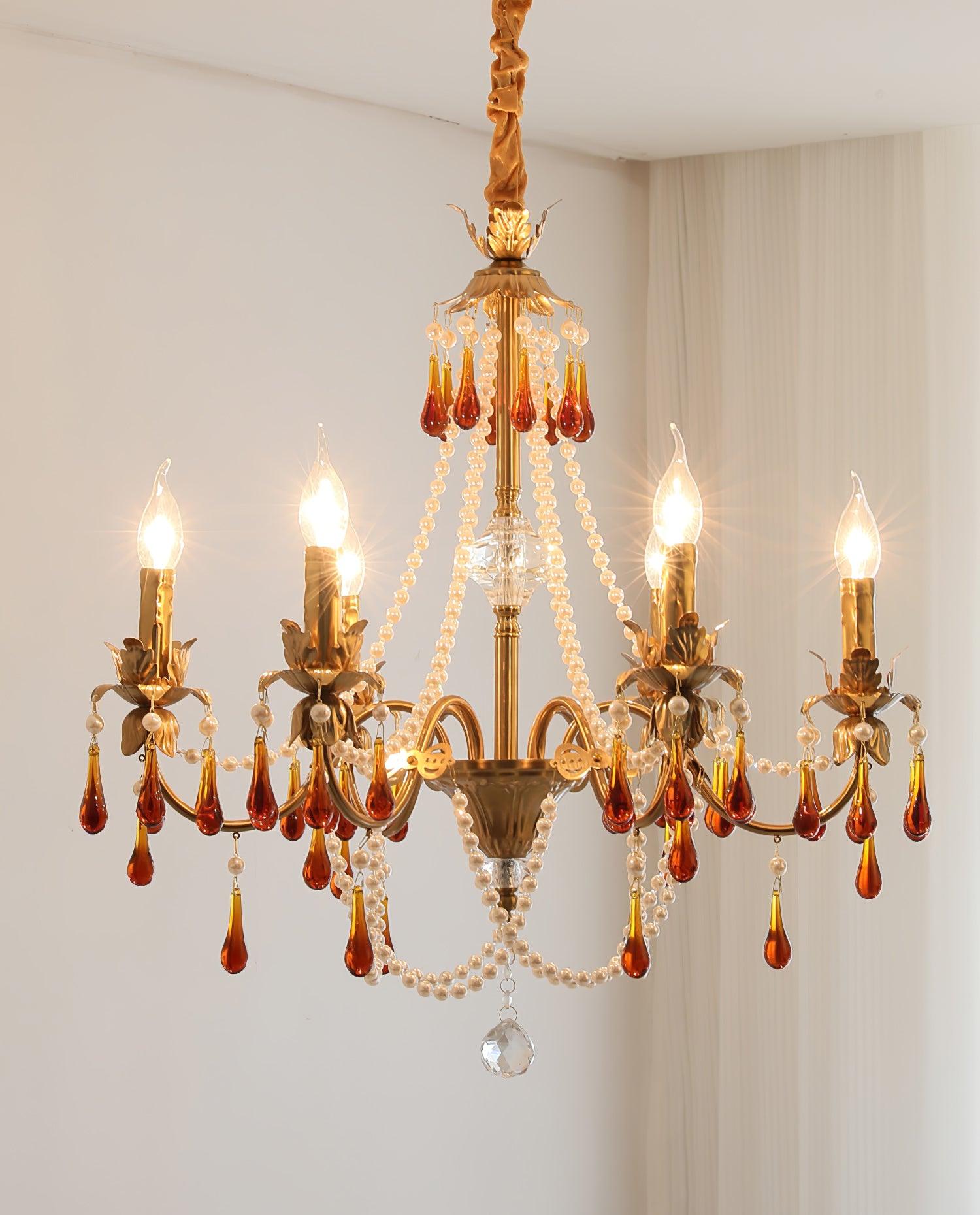 Ormirara Postmodern Luxury Amber Crystal Chandelier