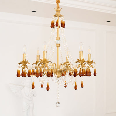 Ormirara Postmodern Luxury Amber Crystal Chandelier