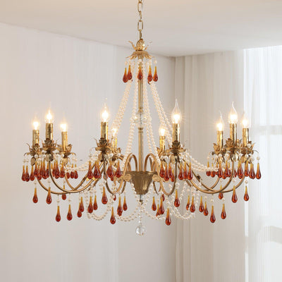 Ormirara Postmodern Luxury Amber Crystal Chandelier