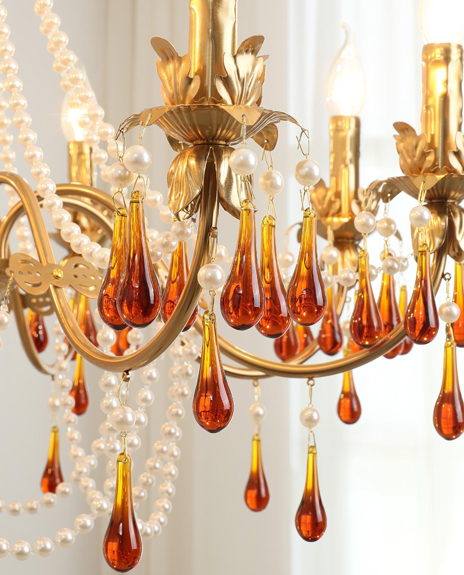 Ormirara Postmodern Luxury Amber Crystal Chandelier