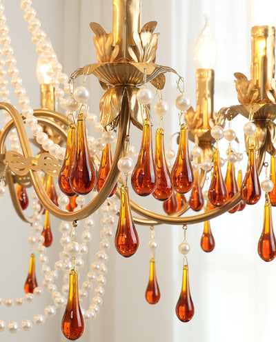 Ormirara Postmodern Luxury Amber Crystal Chandelier