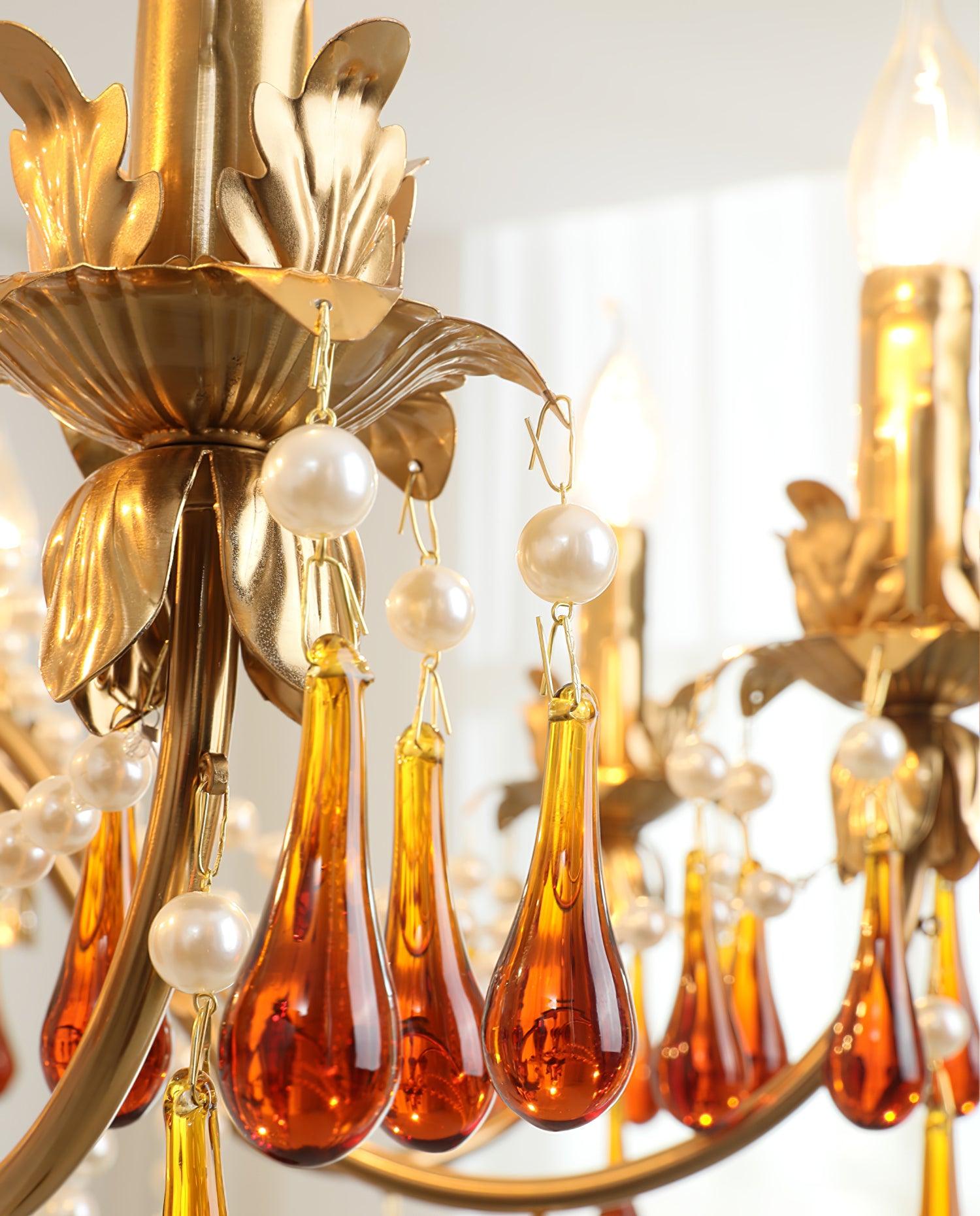 Ormirara Postmodern Luxury Amber Crystal Chandelier