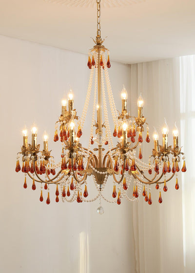 Ormirara Postmodern Luxury Amber Crystal Chandelier
