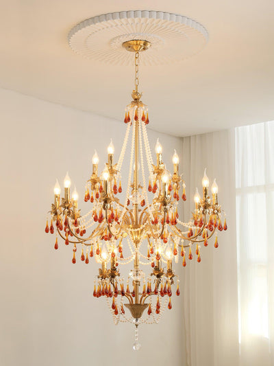 Ormirara Postmodern Luxury Amber Crystal Chandelier