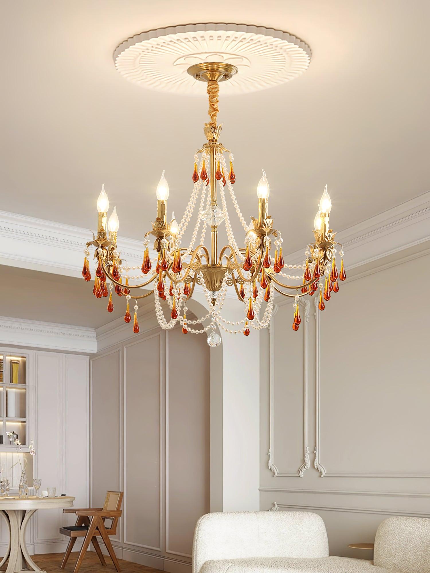 Ormirara Postmodern Luxury Amber Crystal Chandelier