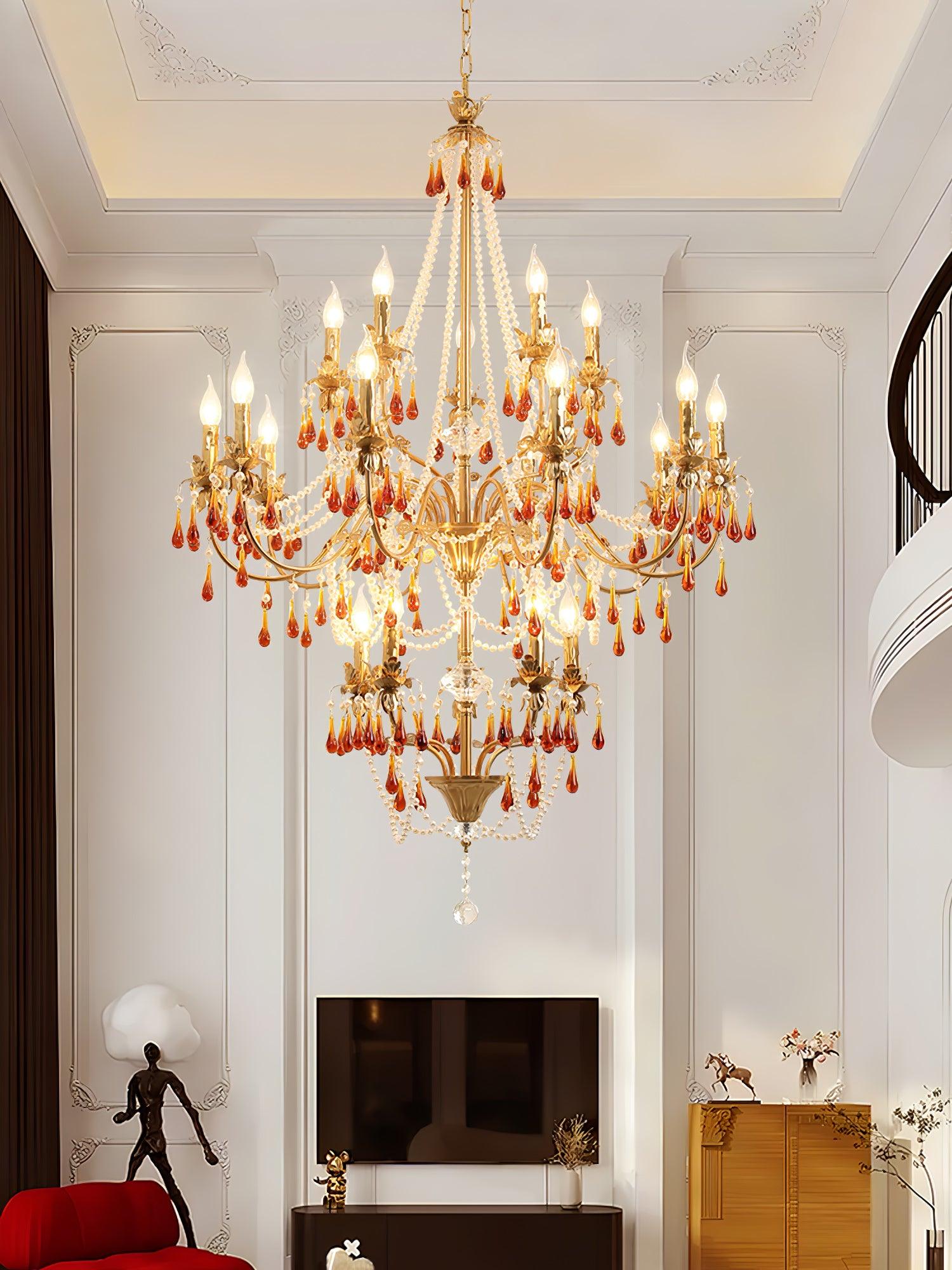 Ormirara Postmodern Luxury Amber Crystal Chandelier