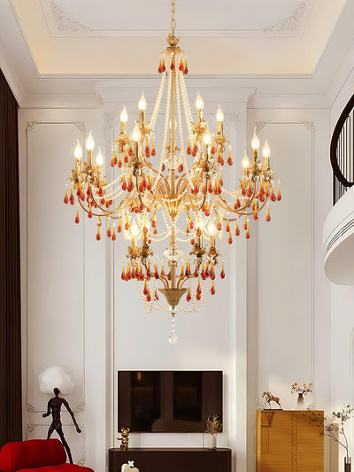 Ormirara Postmodern Luxury Amber Crystal Chandelier