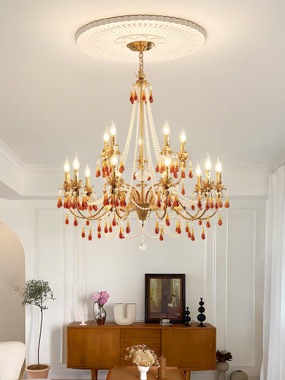 Ormirara Postmodern Luxury Amber Crystal Chandelier