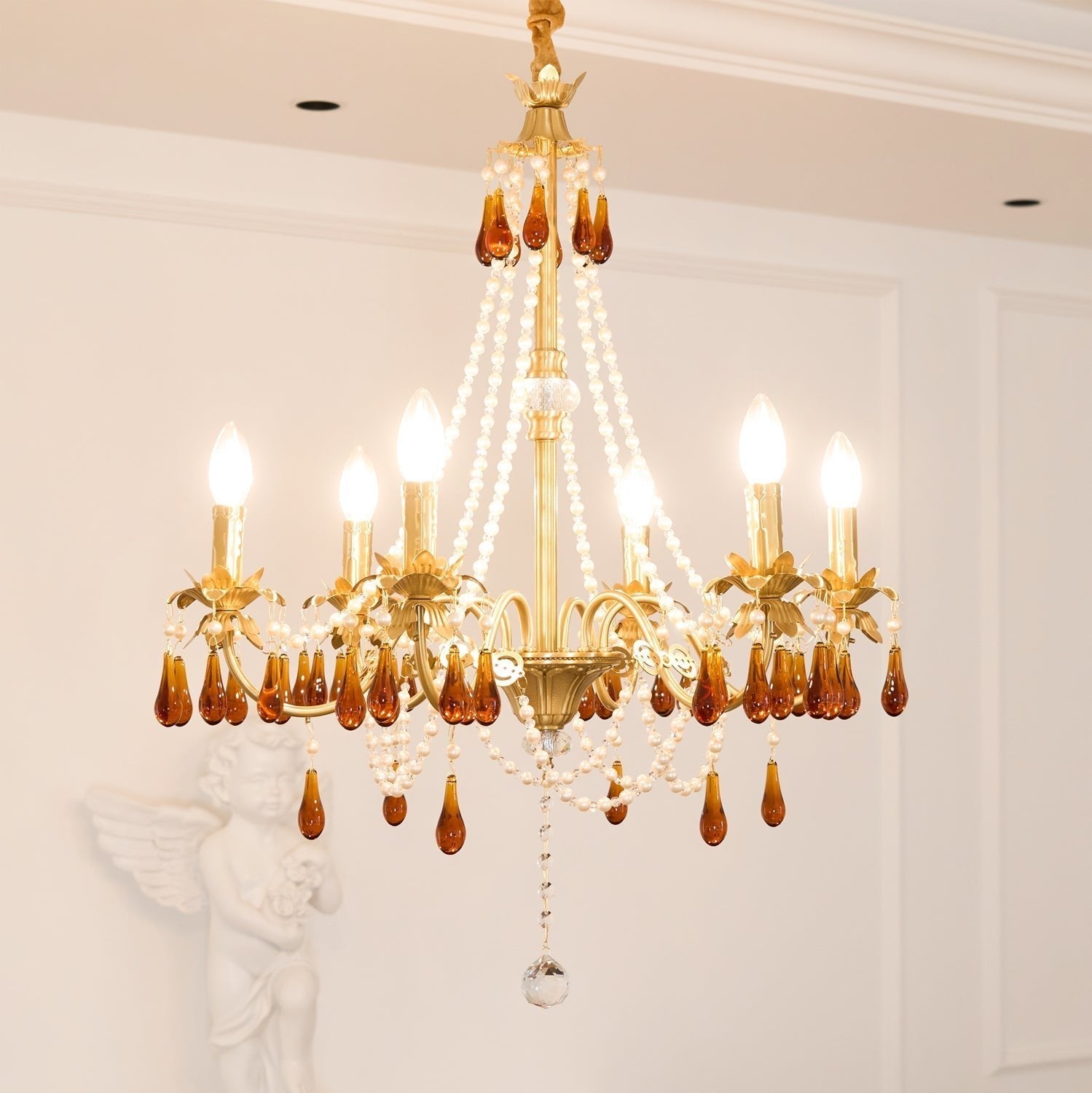 Ormirara Postmodern Luxury Amber Crystal Chandelier
