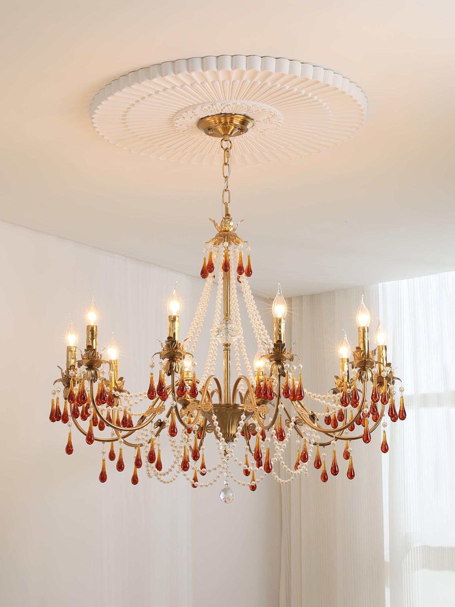 Ormirara Postmodern Luxury Amber Crystal Chandelier