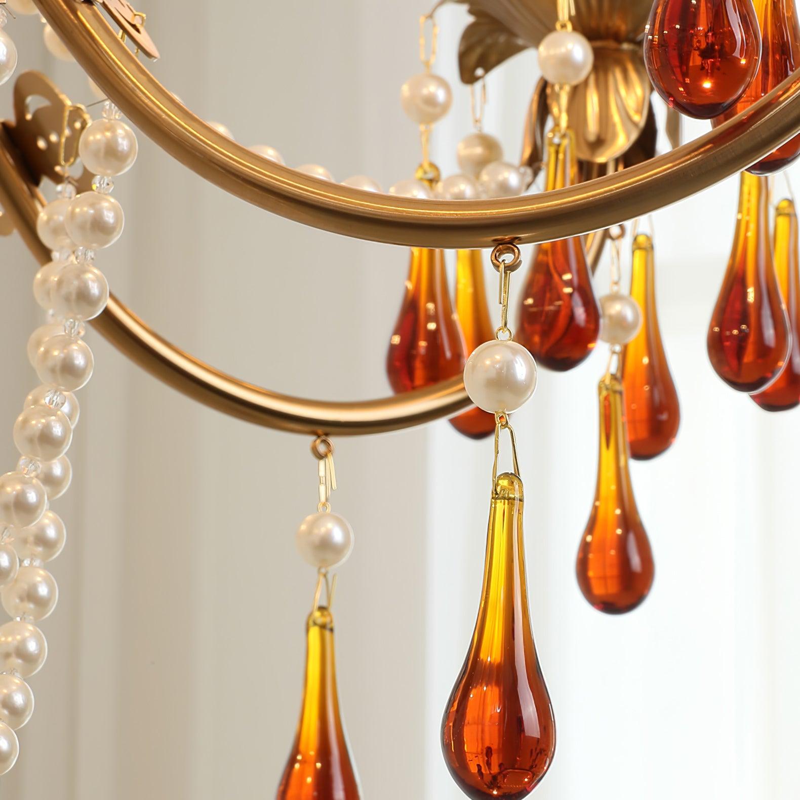 Ormirara Postmodern Luxury Amber Crystal Chandelier