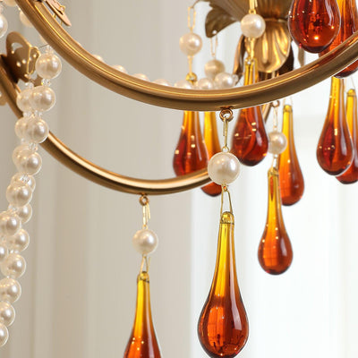 Ormirara Postmodern Luxury Amber Crystal Chandelier