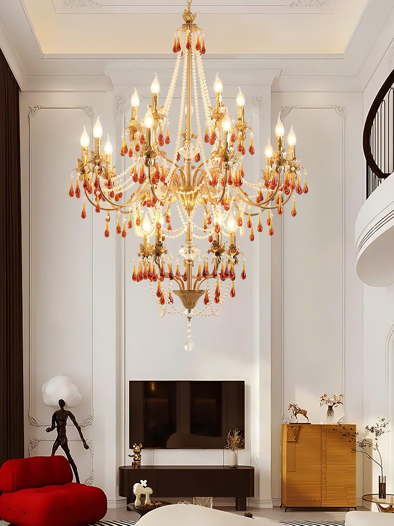 Ormirara Postmodern Luxury Amber Crystal Chandelier