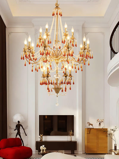 Ormirara Postmodern Luxury Amber Crystal Chandelier
