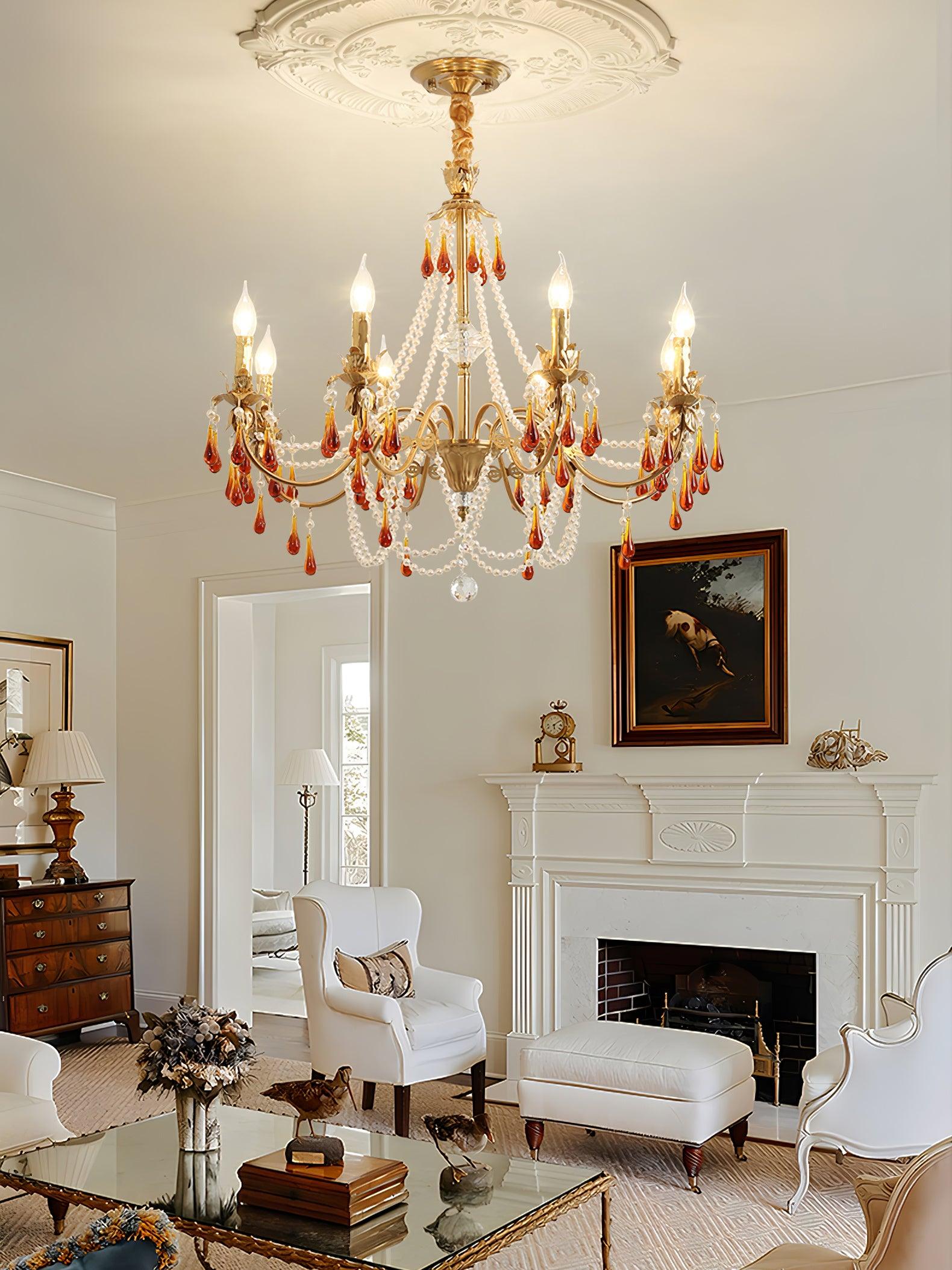 Ormirara Postmodern Luxury Amber Crystal Chandelier
